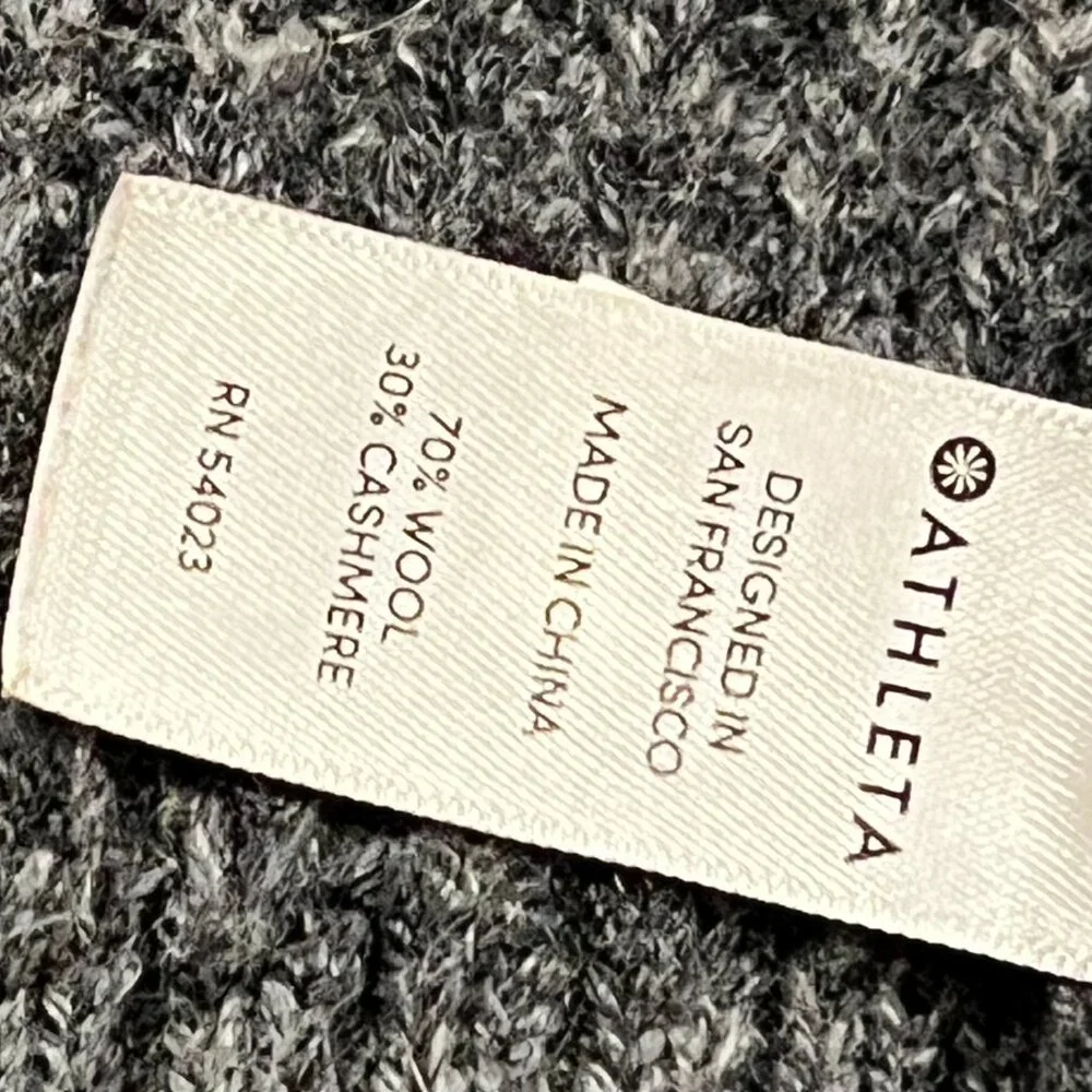 Athleta Lucca Wool Cashmere Open Cardigan, Ombré Gray Ivory, M